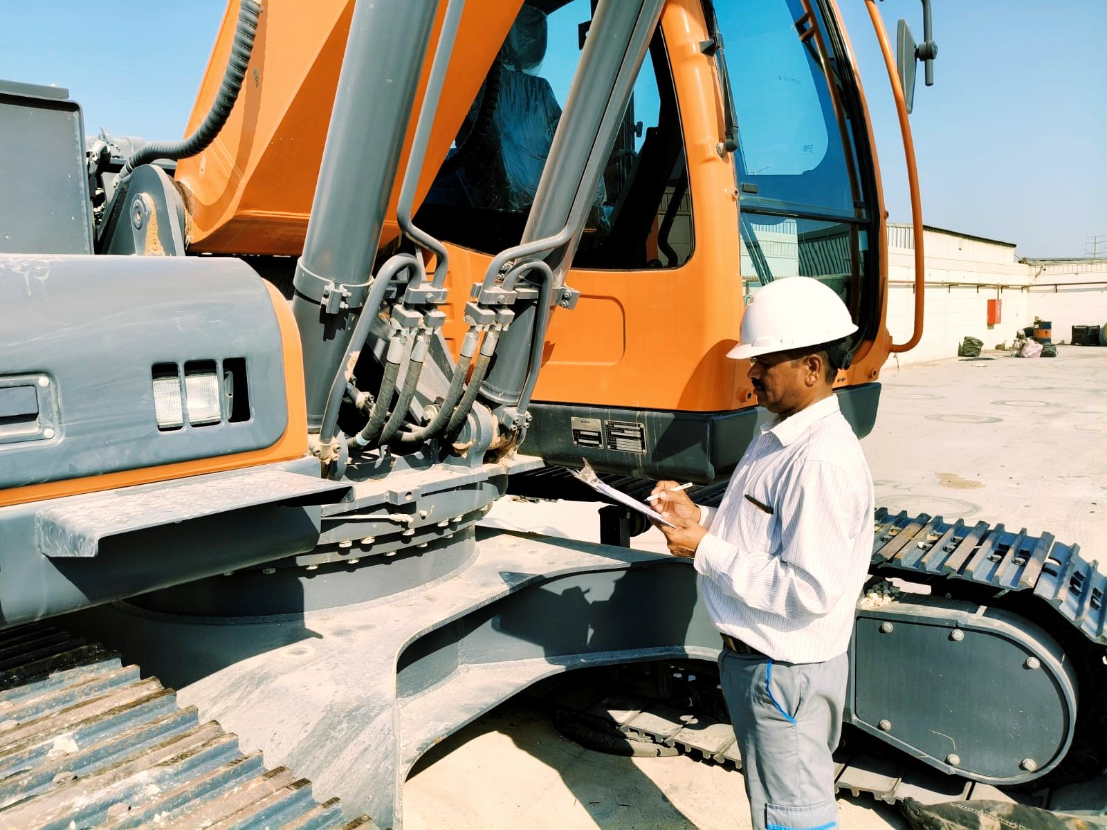 RANCO supervisor recording an equipment inspection on site